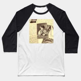 Old postcard picture of a Woman Baseball T-Shirt